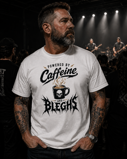 Powered By Caffeine & BLEGHS - Tee